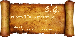 Buncsák Gusztáv névjegykártya
