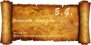 Buncsák Gusztáv névjegykártya