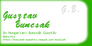 gusztav buncsak business card