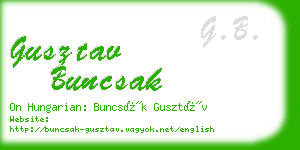 gusztav buncsak business card